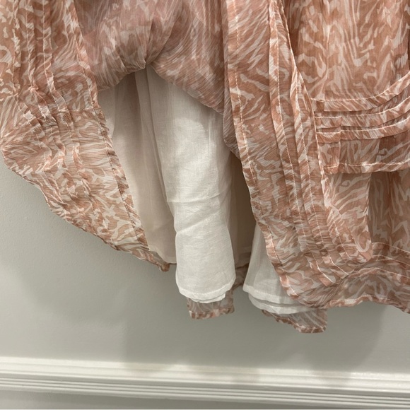 Cleobella Kenna Mini Skirt Small zebra blush pink ruffle - Picture 6 of 10